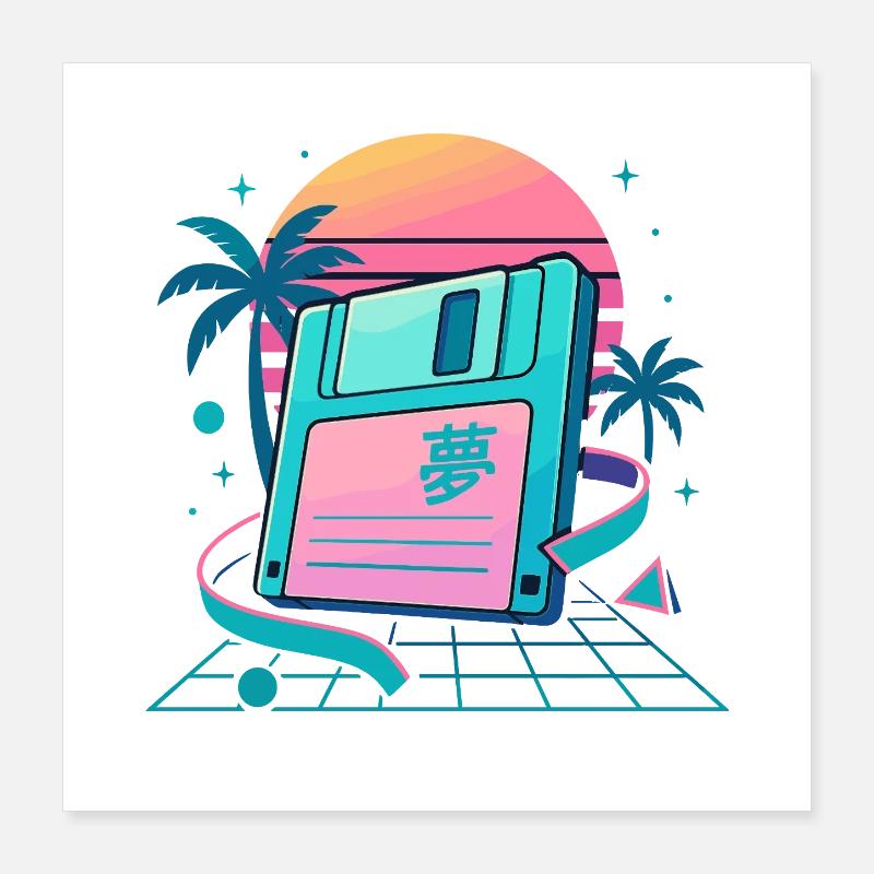 Retro Floppy Dream Poster 16" x 16" (40x40 cm)