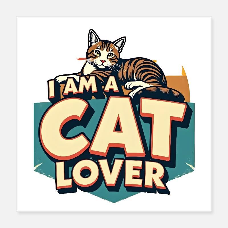 Ich bin ein Katzenliebhaber Poster 40x40 cm