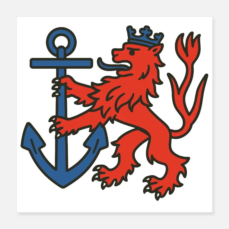 Düsseldorfer Löwe Poster 40x40 cm