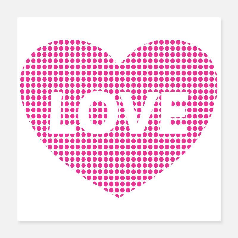 Herz mit Love. Poster 40x40 cm