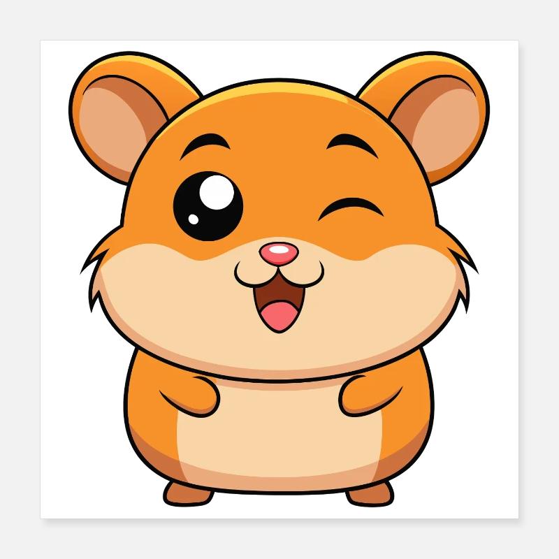 Bébé cochon d’Inde rigolo faisant un clin d'œil Poster 40 x 40 cm