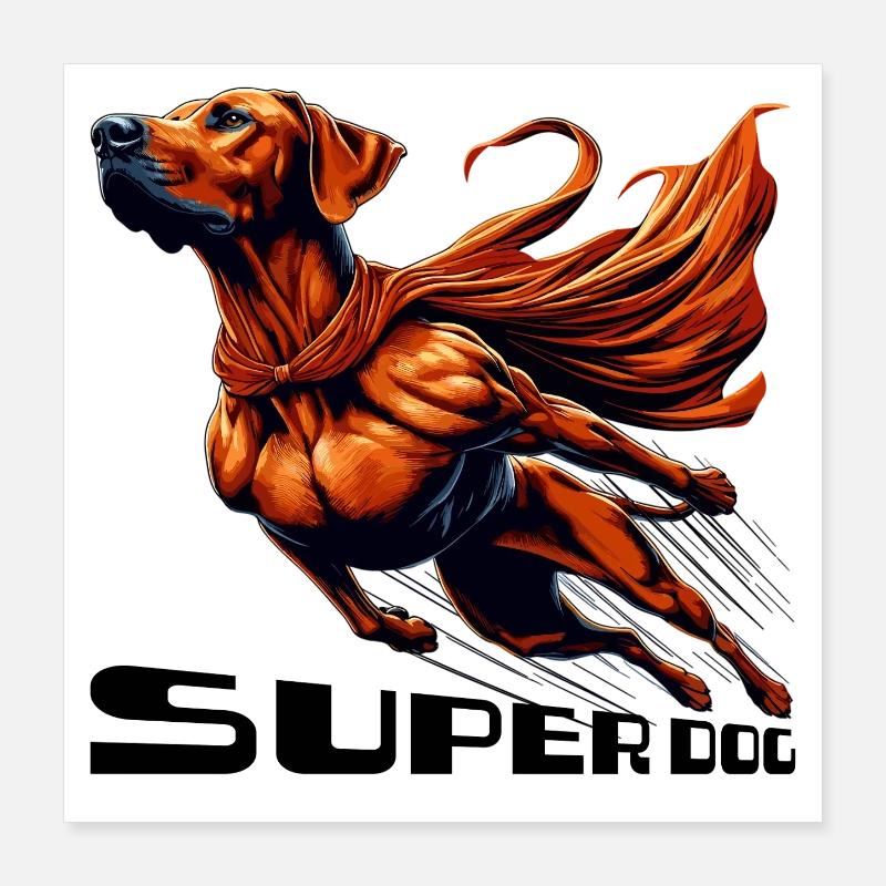Super chien Rhodesian Ridgeback RR Ridgie cadeau Poster 40 x 40 cm