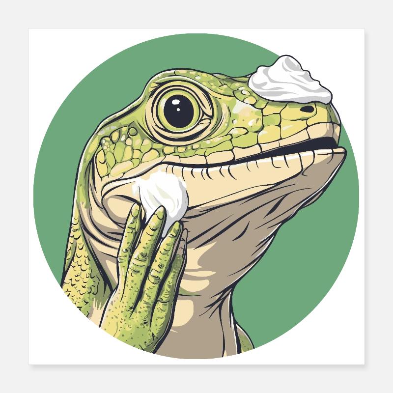 Rasage des lézards – plus doux que jamais ! Poster 40 x 40 cm