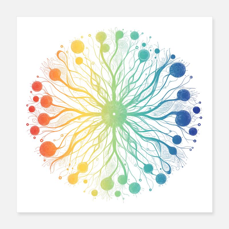 Emotional Spectrum Mandala Poster 16" x 16" (40x40 cm)