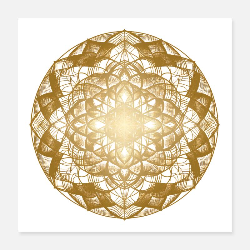 Sacred Geometry Mandala Poster 16" x 16" (40x40 cm)