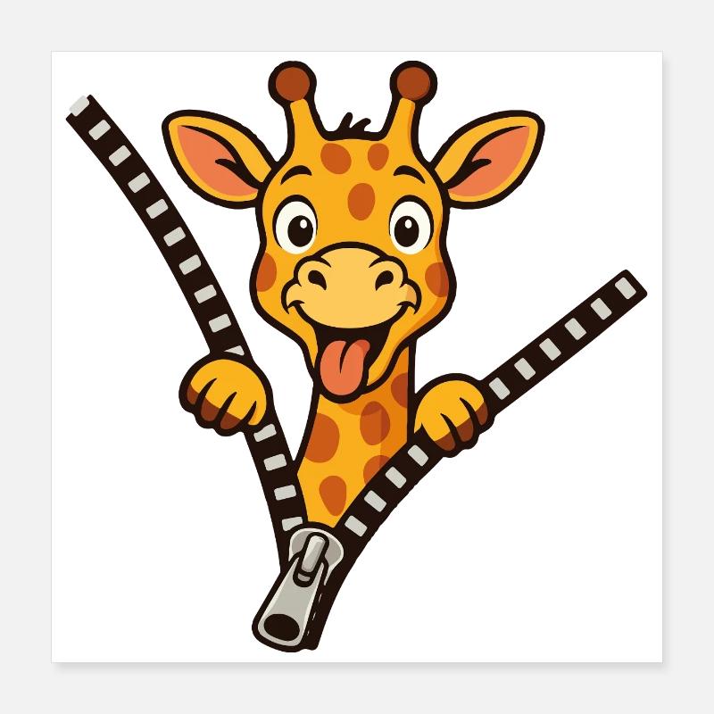 Freche Giraffe Poster 40x40 cm