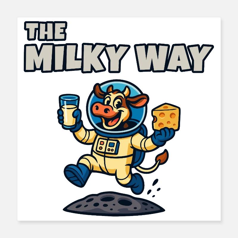 Die Milchstraße – Ko Astronaut Poster 40x40 cm