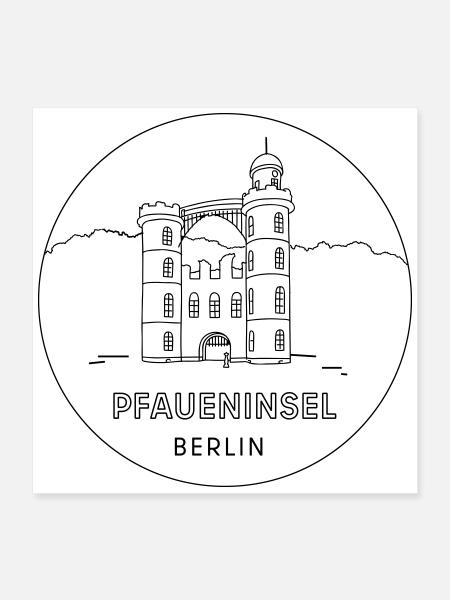 Pfaueninsel Berlin - Poster 40x40 cm - Weiß