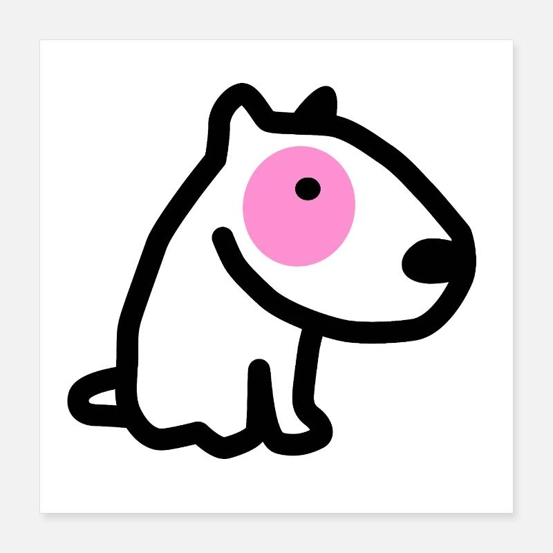 CORSO LE CHIEN à l'oeil rose Poster 40 x 40 cm