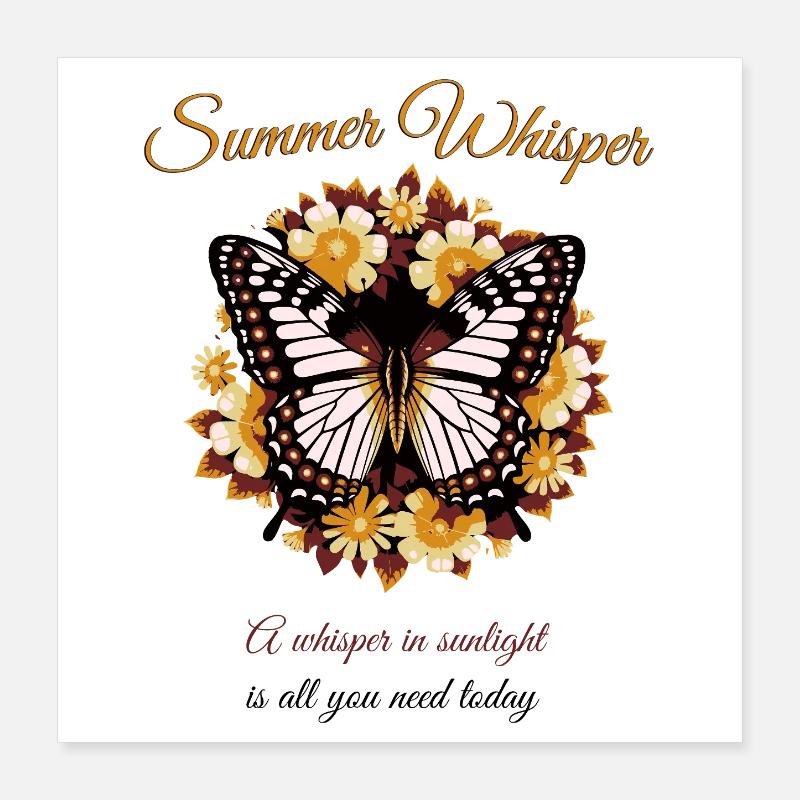 Summer Dream Butterfly Design Poster 16" x 16" (40x40 cm)
