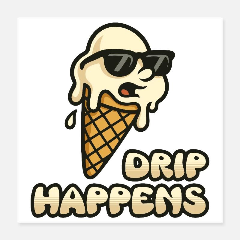 Glace qui goutte Poster 40 x 40 cm