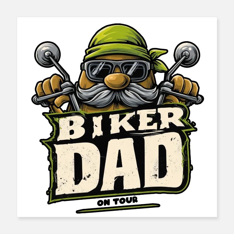 Biker dad Poster 16" x 16" (40x40 cm)