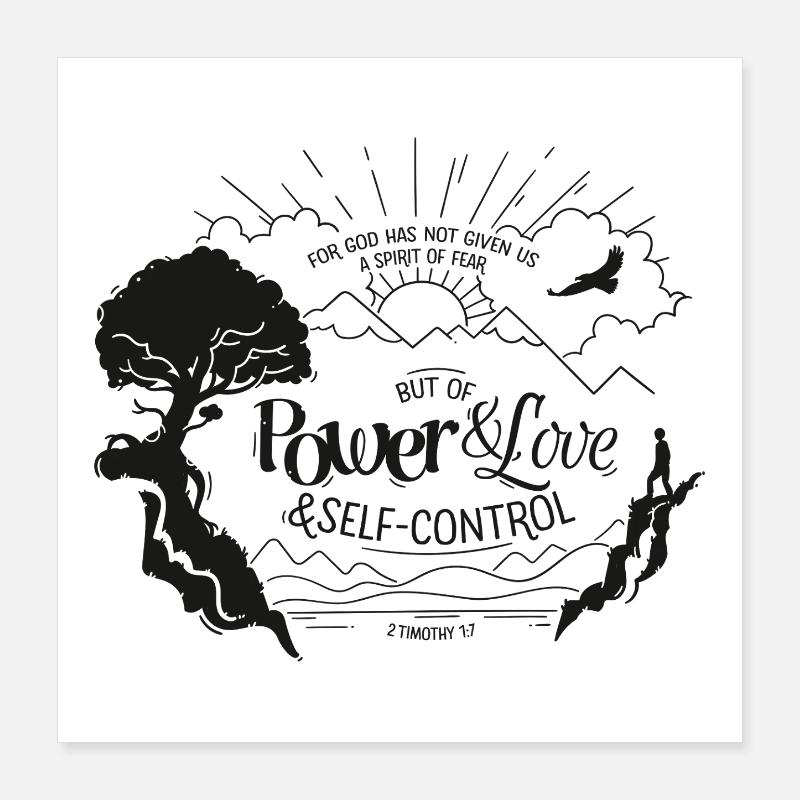 Dieu ne nous a pas donné un de crainte Poster 40 x 40 cm