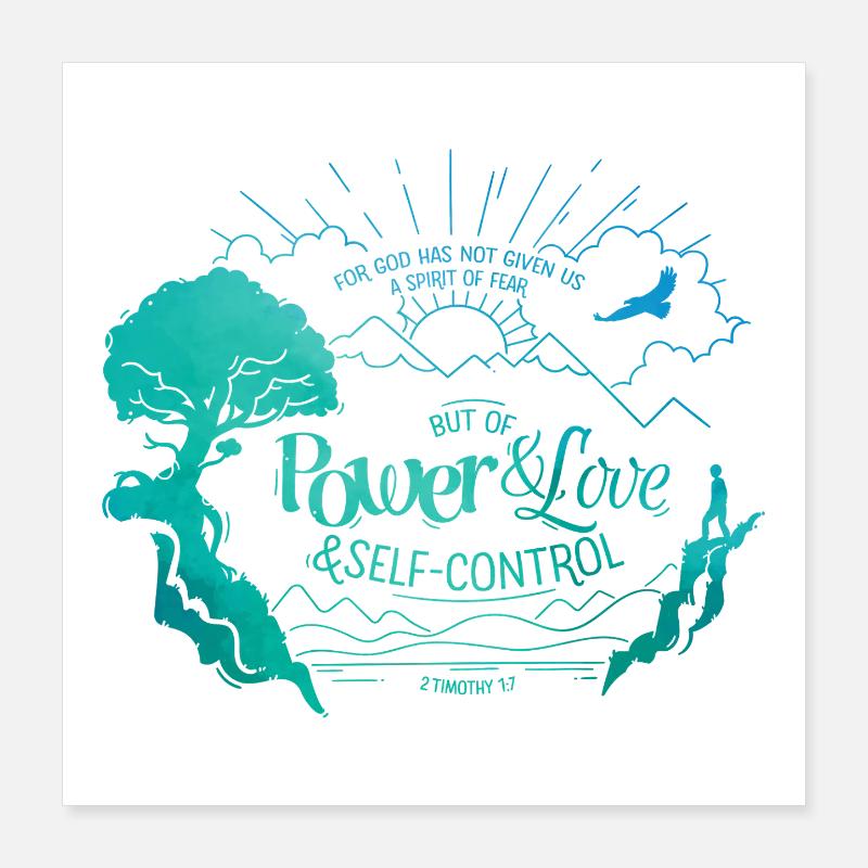 Dieu ne nous a pas donné un de crainte Poster 40 x 40 cm