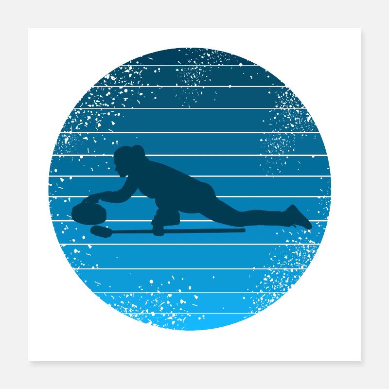 Curling Champion – précision sur la glace Poster 40 x 40 cm