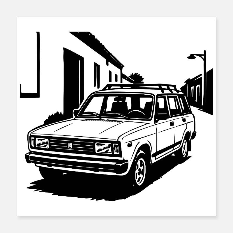 Acier soviétique sur roues Poster 40 x 40 cm