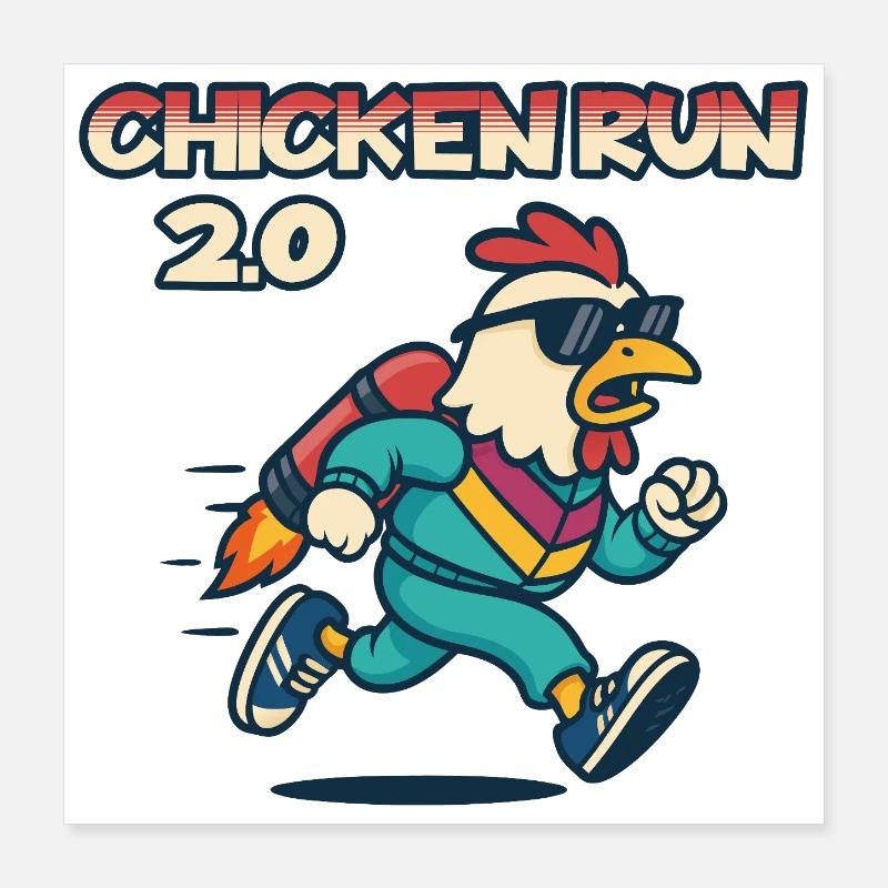 Chicken Run 2.0 Adventure Tee Poster 16" x 16" (40x40 cm)