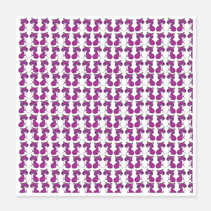 katzenmuster, langhaar katze sitzend, Samtpfote Poster 40x40 cm