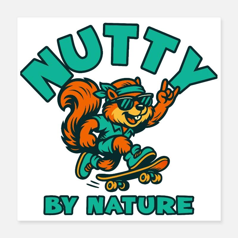 Nutty par nature Squirrel Spate Poster 40 x 40 cm