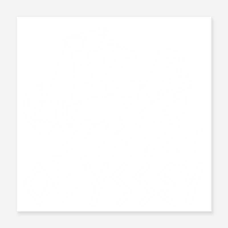 L'odyssée d'Ulysse (noir) Poster 40 x 40 cm