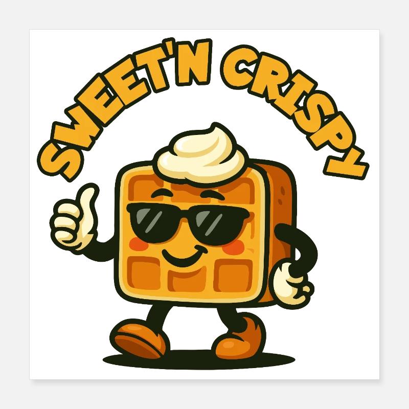 Sweet'n Crisp Waffel-Maskottchen Poster 40x40 cm