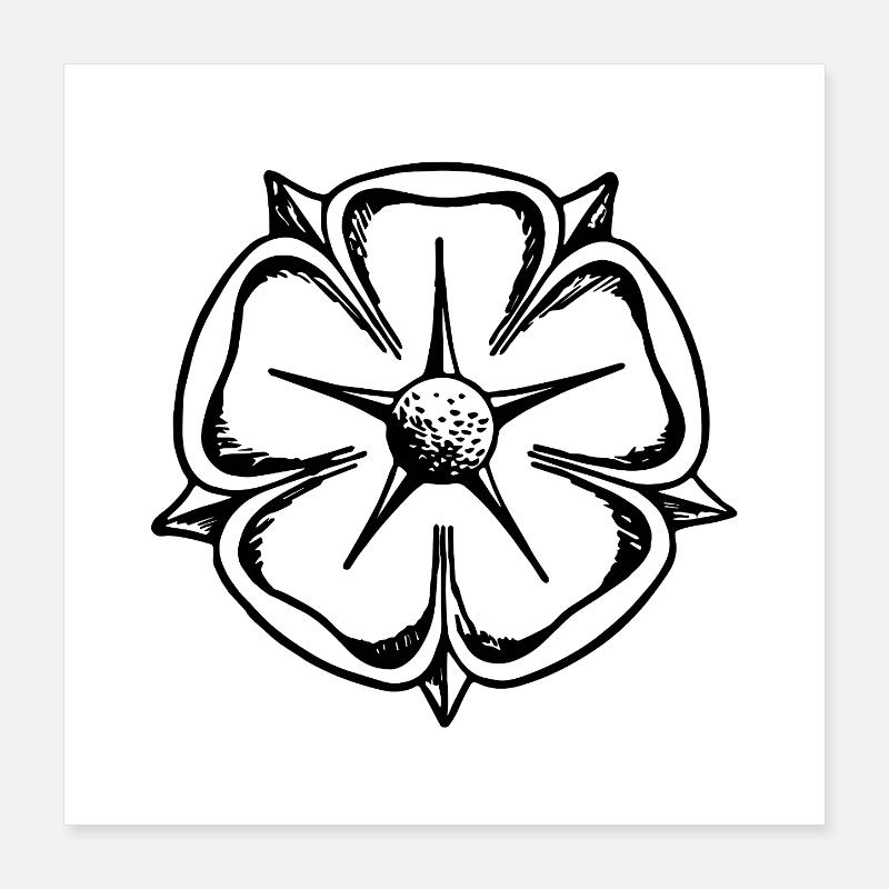 Lippe Rose en noir et blanc - Poster 40 x 40 cm - blanc