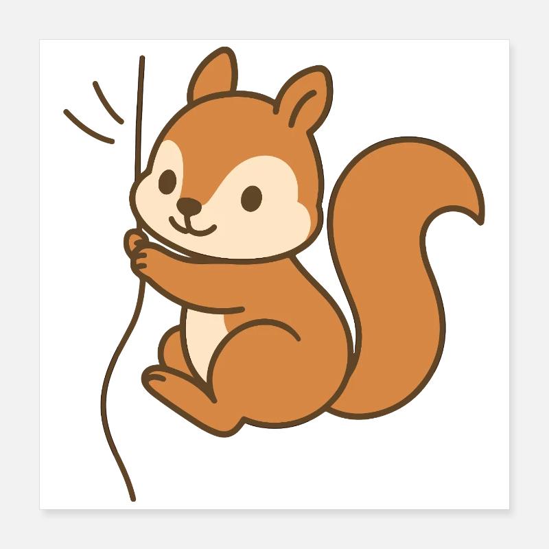 Eingekuschelt Eichhörnchen Poster 40x40 cm