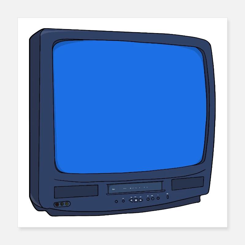 Röhrenfernseher Videorecorder Combo VHS Player Fernseher Nostalgisch Poster 40x40 cm
