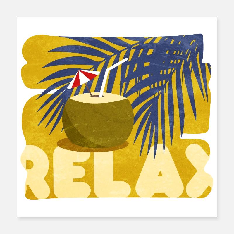 Relaxed, summer, comical, cocktail atmosphere Poster 16" x 16" (40x40 cm)