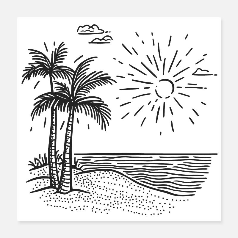 Mode vacances Poster 40 x 40 cm