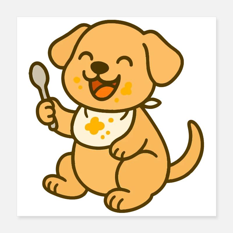 Futtern mit Welpenliebe Poster 40x40 cm