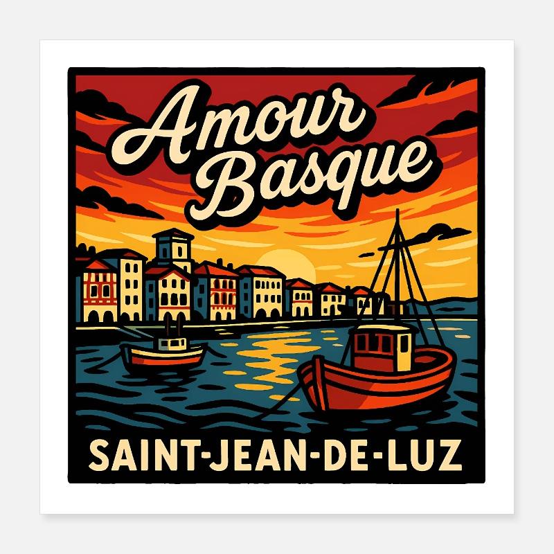 Amour Basque Saint-Jean-de-Luz Poster 40 x 40 cm