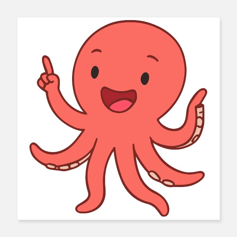 Happy Krakenkind Poster 40x40 cm
