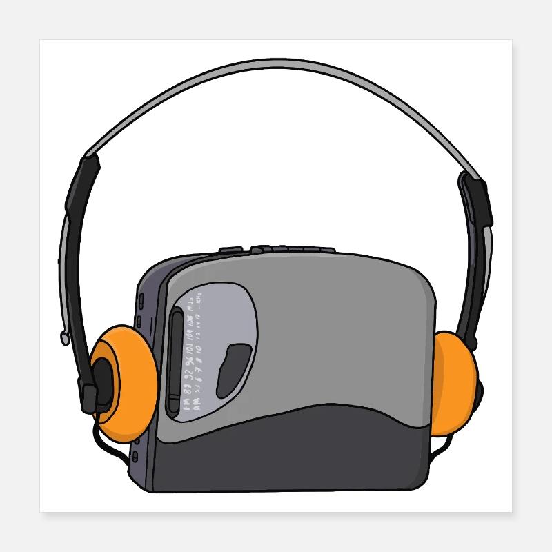 Lecteur audio cassette portable cool Poster 40 x 40 cm