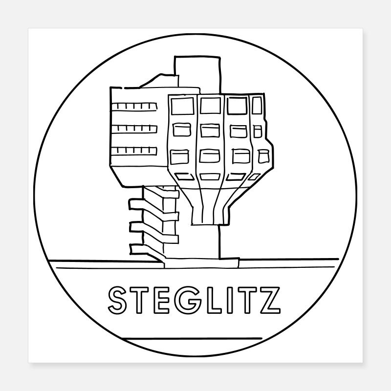 Steglitz mit Bierpinsel Poster 40x40 cm