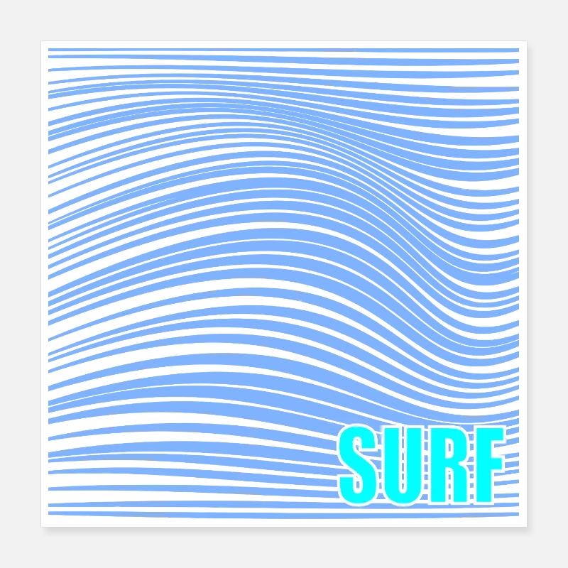 Surf Wave Line Surf Poster 40 x 40 cm