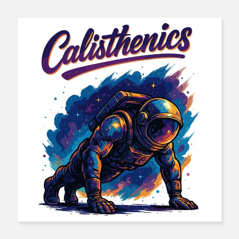 Gymnastique suédoise Astronaute Pompes Cadeau Poster 40 x 40 cm
