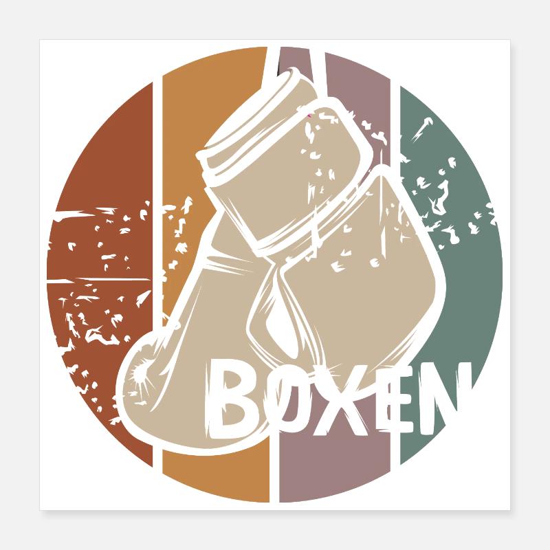 Design rétro de boxe – Gants de boxe vintage Poster 40 x 40 cm