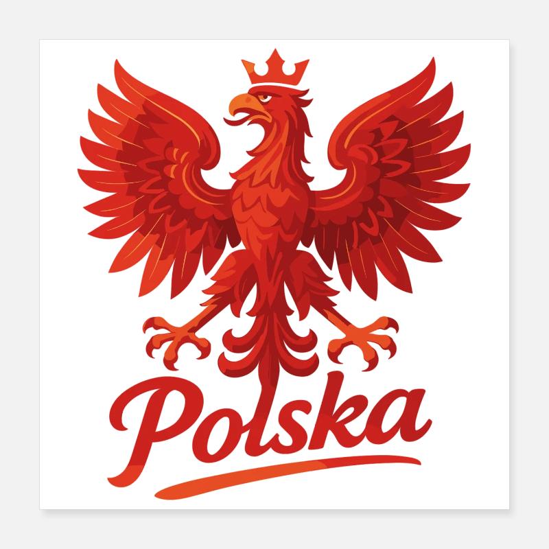 Pologne Polska aigle drapeau drapeau épique cadeau Poster 40 x 40 cm