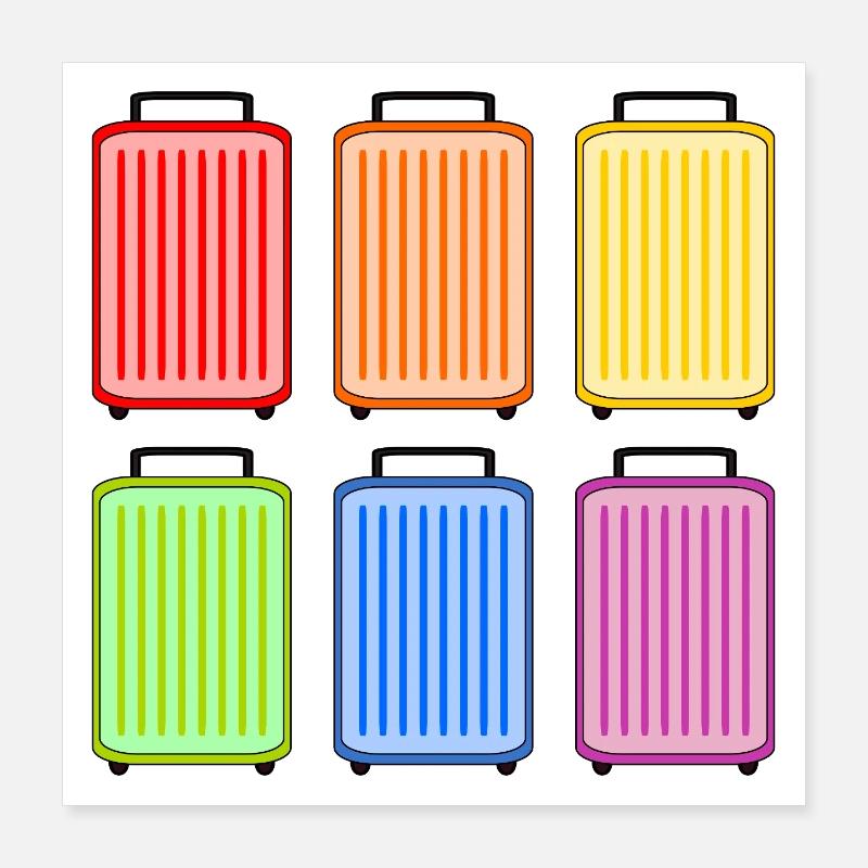 VALISE ARC-EN-CIEL Poster 40 x 40 cm