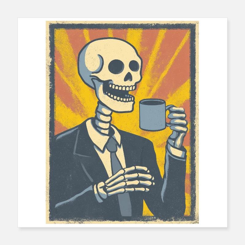 Kaffee oder Grab – was soll’s! Poster 40x40 cm