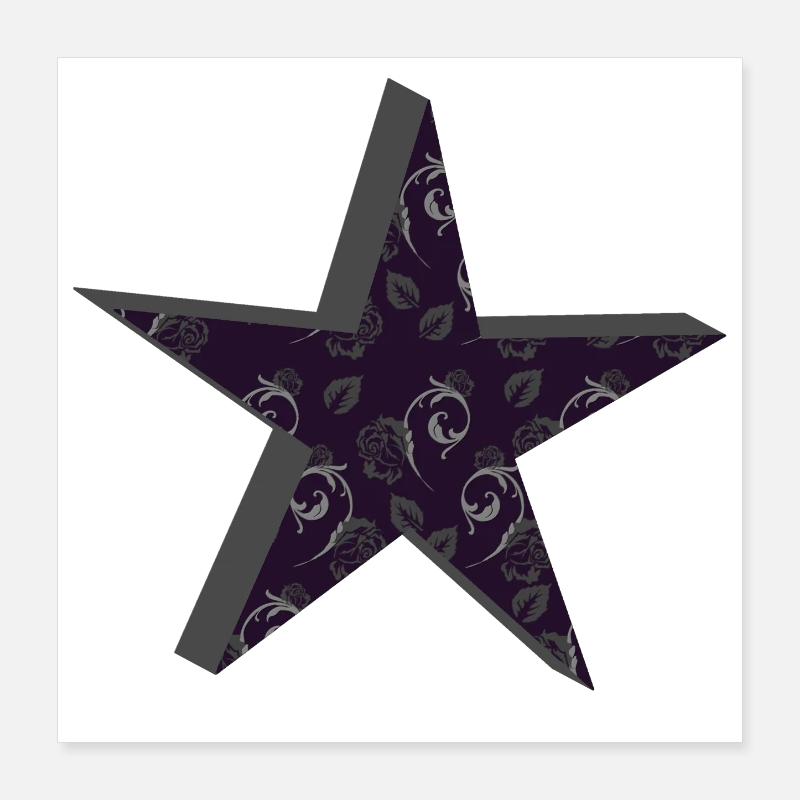 sternenmuster goth, floral Poster 40x40 cm