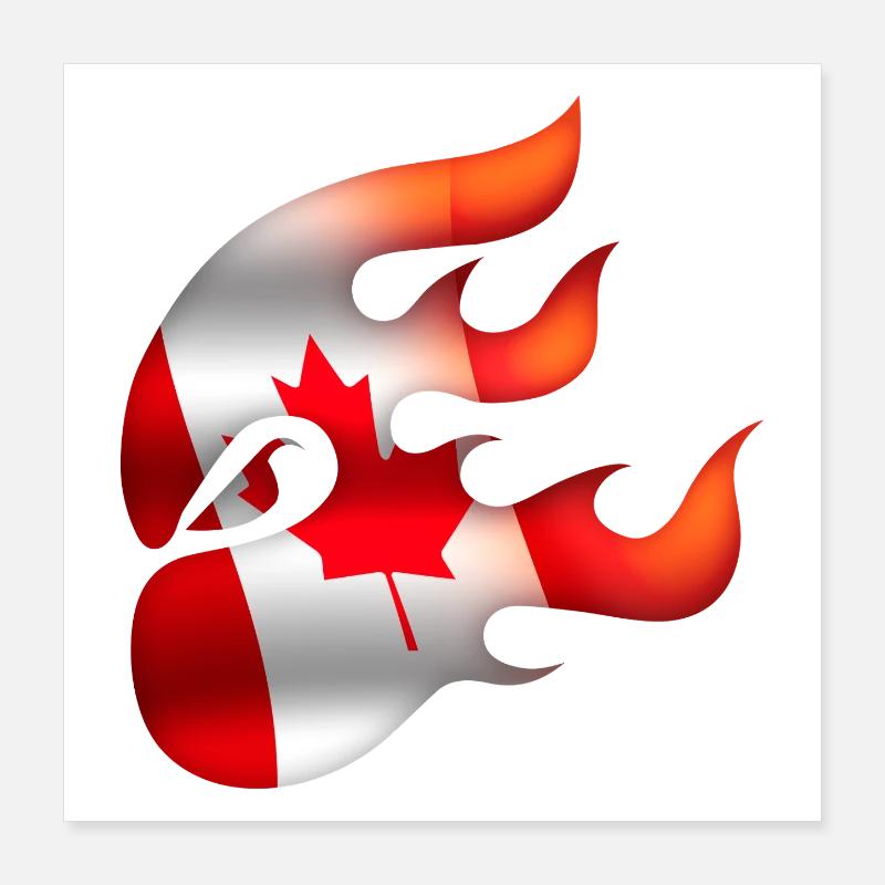 Flag of Canada - Canada - Ninja Poster 16" x 16" (40x40 cm)