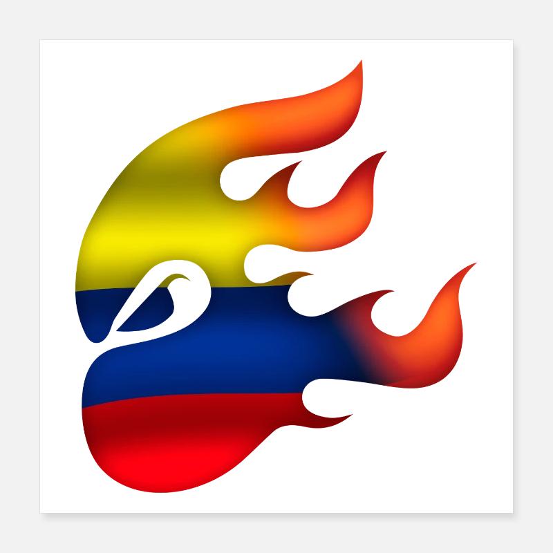 Drapeau de la Colombie - Colombie - Ninja Poster 40 x 40 cm