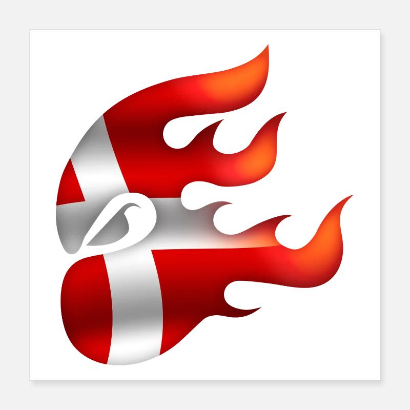 Drapeau du Danemark - Danemark - Ninja Poster 40 x 40 cm