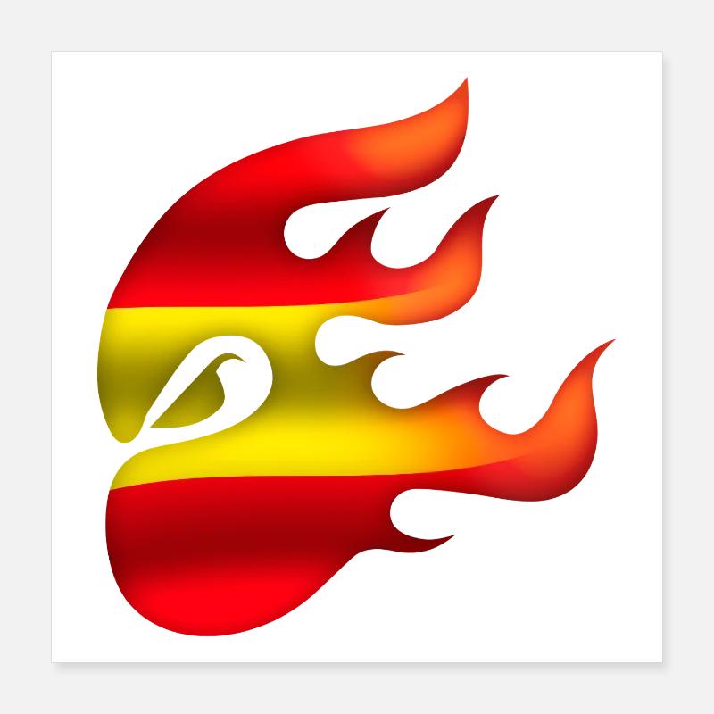 Flag of Spain - Spain - Ninja Poster 16" x 16" (40x40 cm)