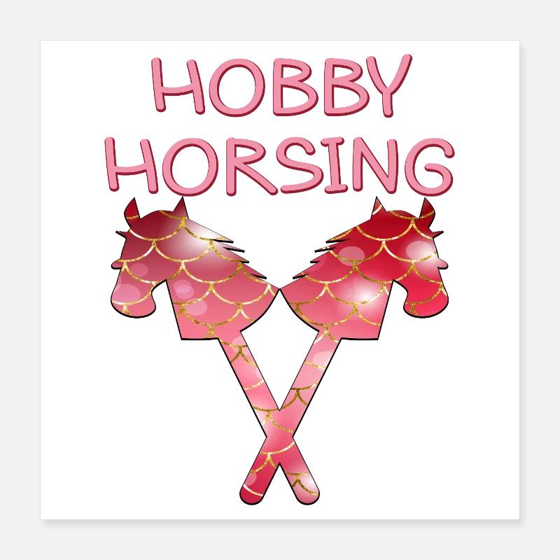HOBBY HORSING HORSES Poster 16" x 16" (40x40 cm)