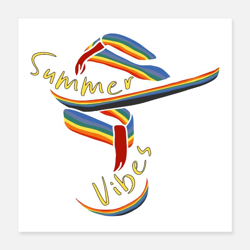 Summer Vibes Retro Poster 40x40 cm