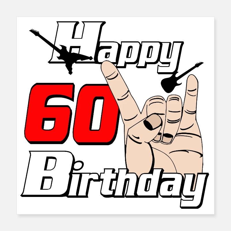 60e anniversaire Rockhand Design Poster 40 x 40 cm