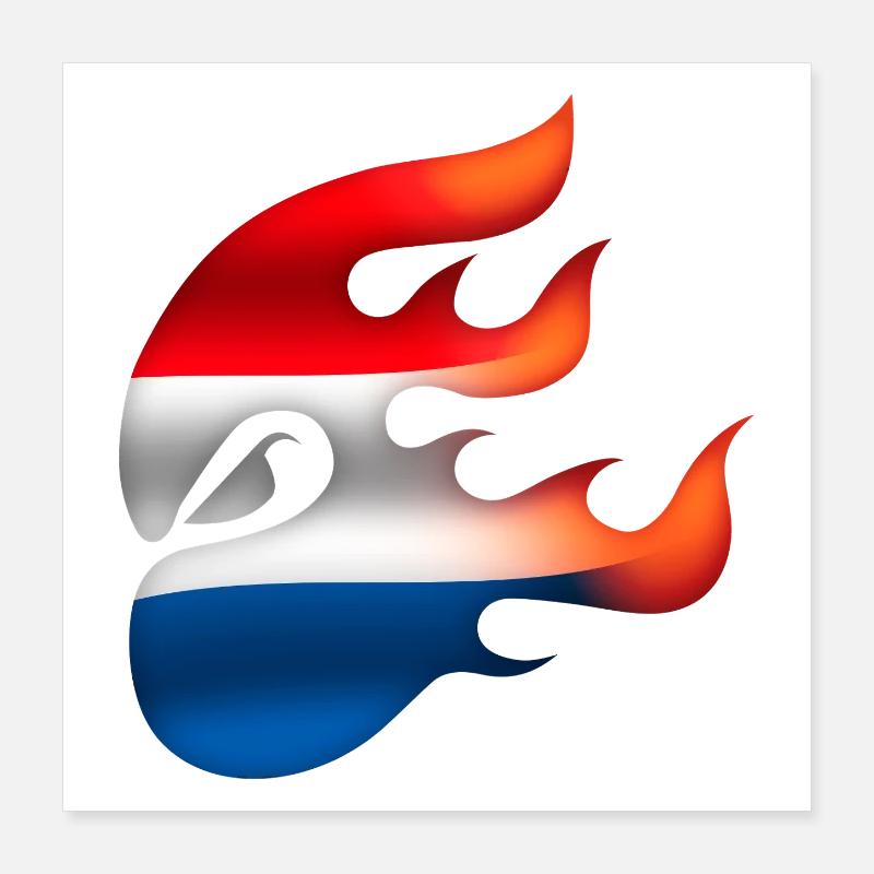 Drapeau des Pays-Bas - Pays-Bas - Ninja Poster 40 x 40 cm